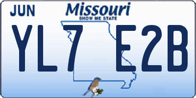 MO license plate YL7E2B