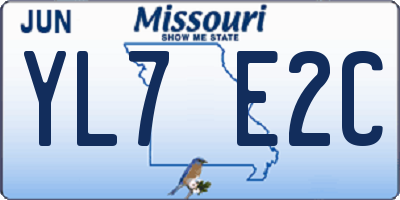 MO license plate YL7E2C