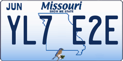 MO license plate YL7E2E