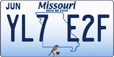 MO license plate YL7E2F