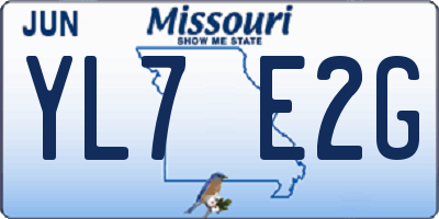 MO license plate YL7E2G
