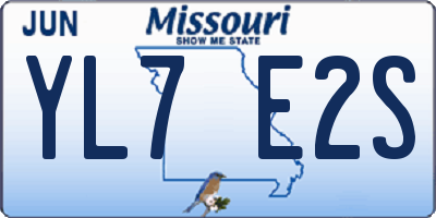 MO license plate YL7E2S