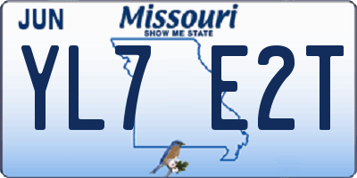 MO license plate YL7E2T