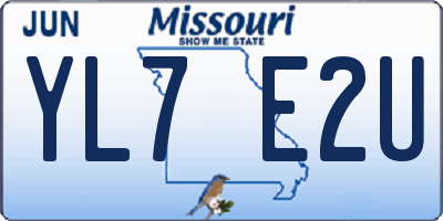 MO license plate YL7E2U
