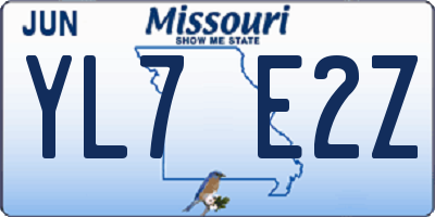 MO license plate YL7E2Z