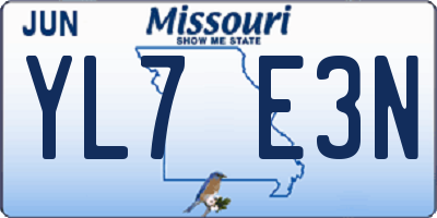 MO license plate YL7E3N