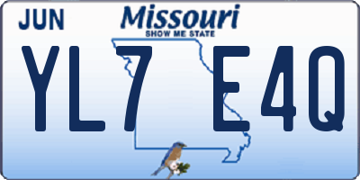 MO license plate YL7E4Q