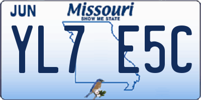MO license plate YL7E5C