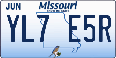 MO license plate YL7E5R