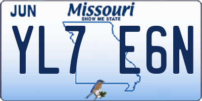 MO license plate YL7E6N