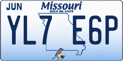 MO license plate YL7E6P