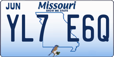 MO license plate YL7E6Q