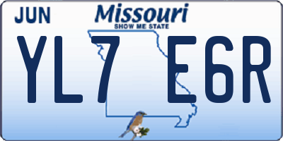 MO license plate YL7E6R