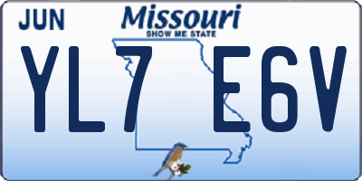 MO license plate YL7E6V