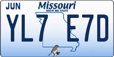 MO license plate YL7E7D