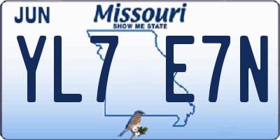 MO license plate YL7E7N