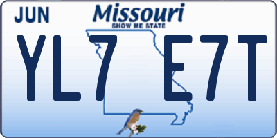 MO license plate YL7E7T