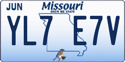 MO license plate YL7E7V
