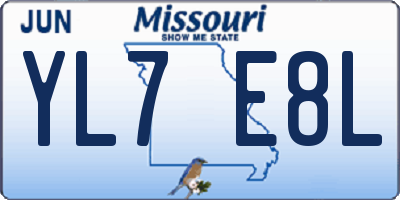 MO license plate YL7E8L