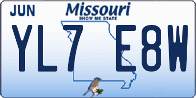 MO license plate YL7E8W