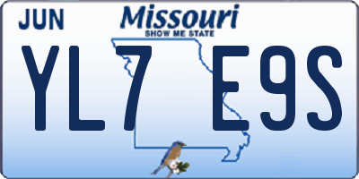 MO license plate YL7E9S