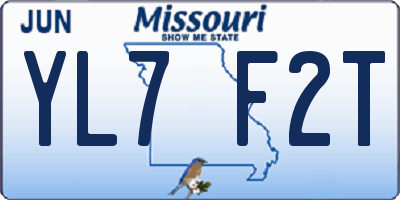 MO license plate YL7F2T