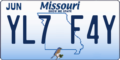 MO license plate YL7F4Y