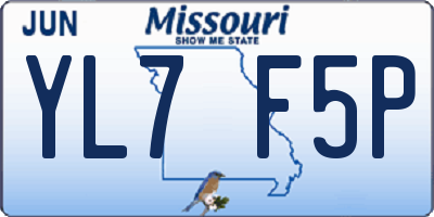 MO license plate YL7F5P