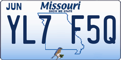 MO license plate YL7F5Q
