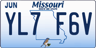 MO license plate YL7F6V
