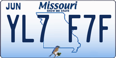 MO license plate YL7F7F