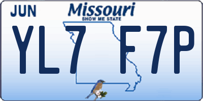 MO license plate YL7F7P