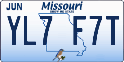 MO license plate YL7F7T