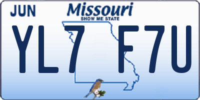 MO license plate YL7F7U