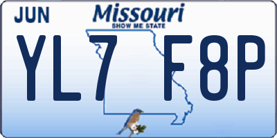 MO license plate YL7F8P