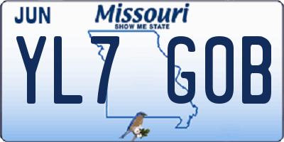 MO license plate YL7G0B