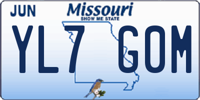 MO license plate YL7G0M