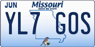MO license plate YL7G0S