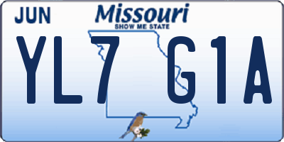 MO license plate YL7G1A