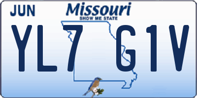 MO license plate YL7G1V