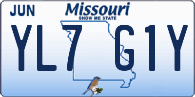 MO license plate YL7G1Y