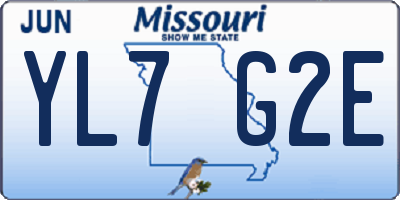 MO license plate YL7G2E