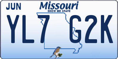 MO license plate YL7G2K