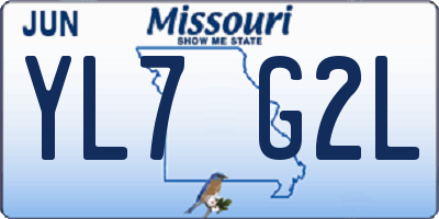 MO license plate YL7G2L