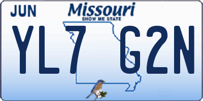 MO license plate YL7G2N