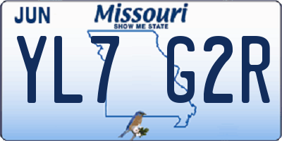 MO license plate YL7G2R