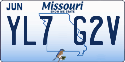 MO license plate YL7G2V