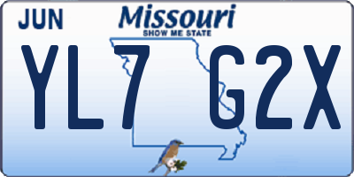 MO license plate YL7G2X
