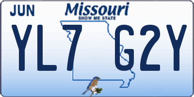 MO license plate YL7G2Y