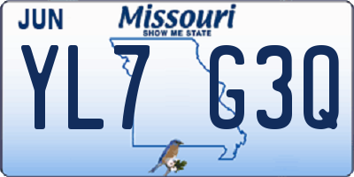 MO license plate YL7G3Q